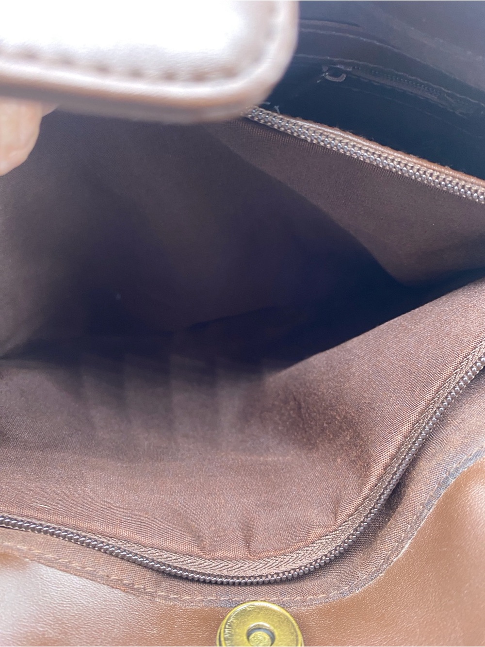 St. John's Bay Brown Suede Shoulder Tote with Girl & Scottie Appliqué - Picture 6 of 8